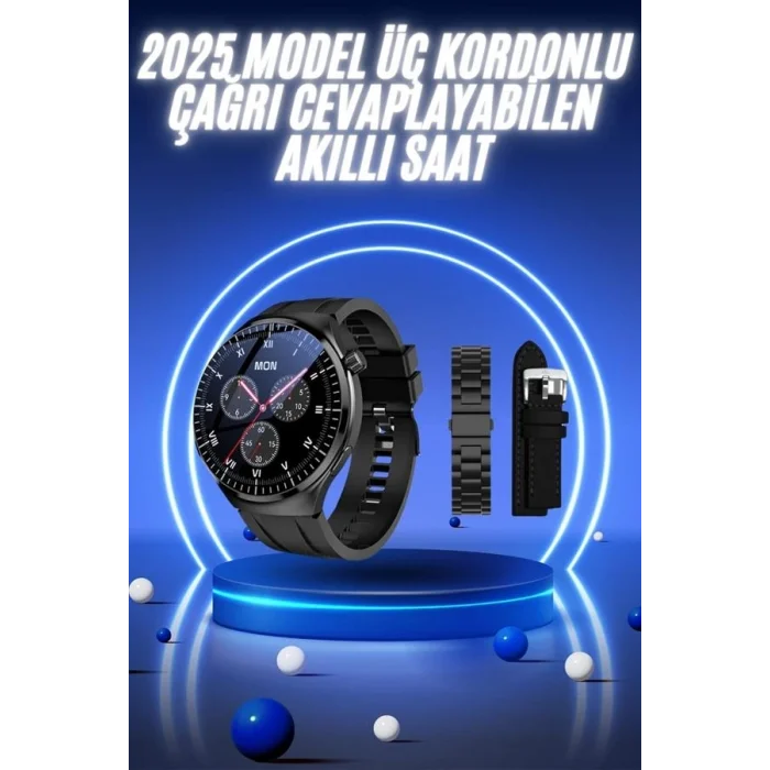 BUĞZ Akıllı Saat Yeni Nesil Üç Kordonlu Nabız Ölçer Çağrı Cevaplama