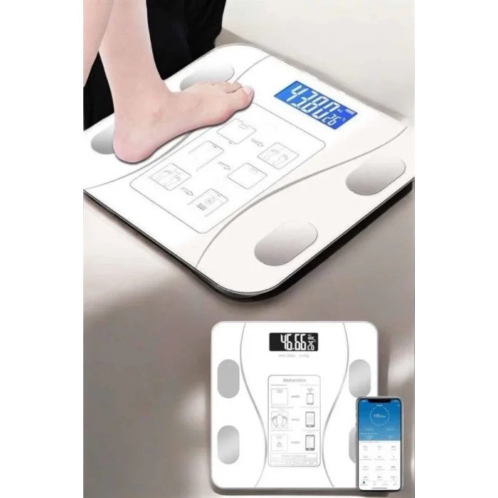  Akıllı Tartı Bluetooth Bağlantılı Yağ Ölçebilen Tartı Yeni Nesil