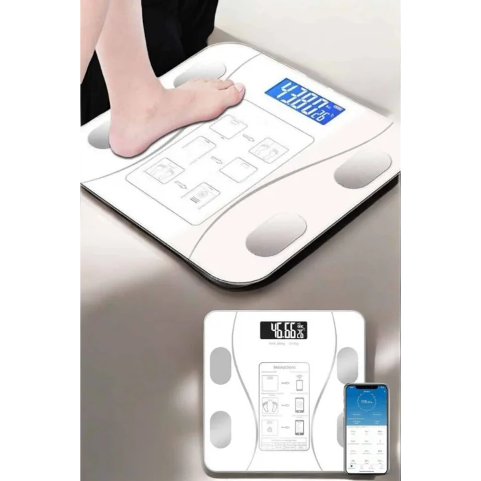 BUĞZ Akıllı Tartı Bluetooth Bağlantılı Yağ Ölçebilen Tartı Yeni Nesil - BUĞZ