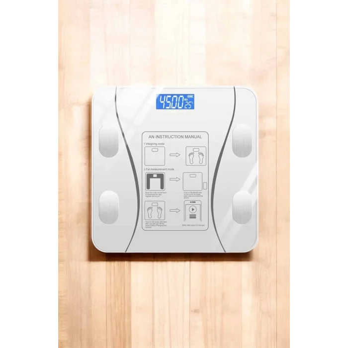  Akıllı Tartı Dijital Baskül Yağ Su Kas Vücut Kitle Kilo Ölçer Tartı