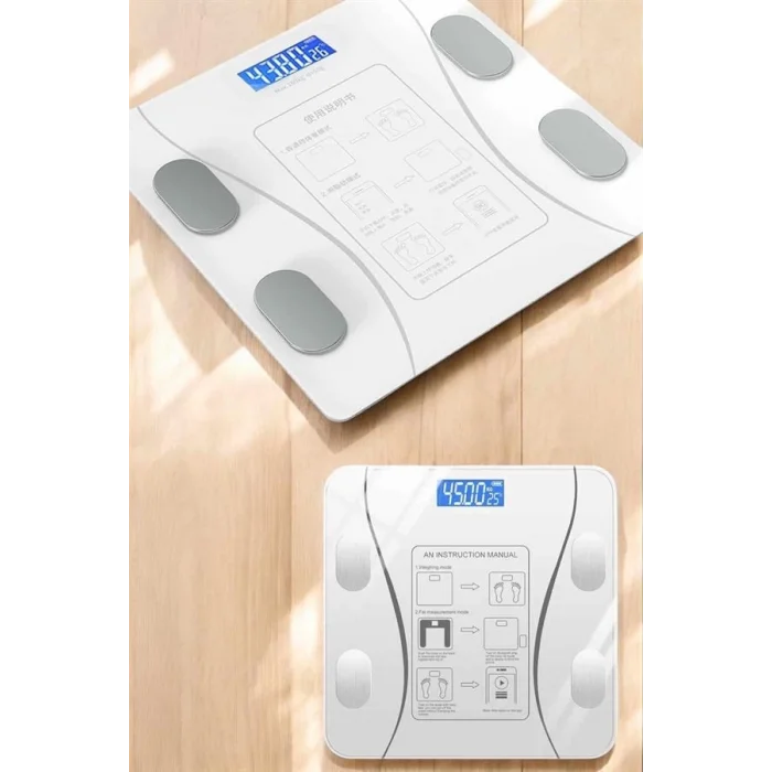  Akıllı Tartı Dijital Baskül Yağ Su Kas Vücut Kitle Kilo Ölçer Tartı