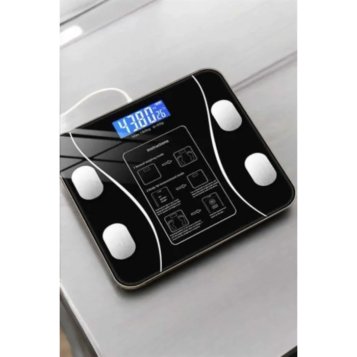 BUĞZ Akıllı Tartı Dijital Baskül Yağ Su Kas Vücut Kitle Kilo Ölçer Tartı - BUĞZ