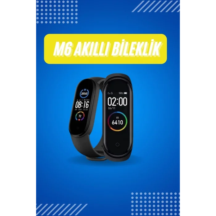  Akıllı Uyumlu Bileklik M6 Adımsayar Spor Modları Çağrı Görme Türkçe Menü