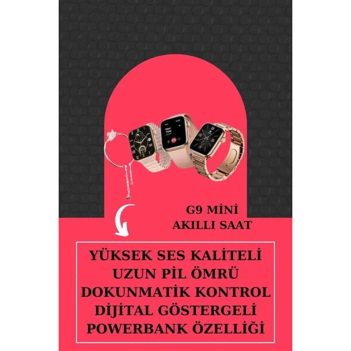 BUĞZ Aksesuar Hediyeli Akıllı Saat ve Dijital Göstergeli Powerbankli Bluetooth Kulaklık - BUĞZ