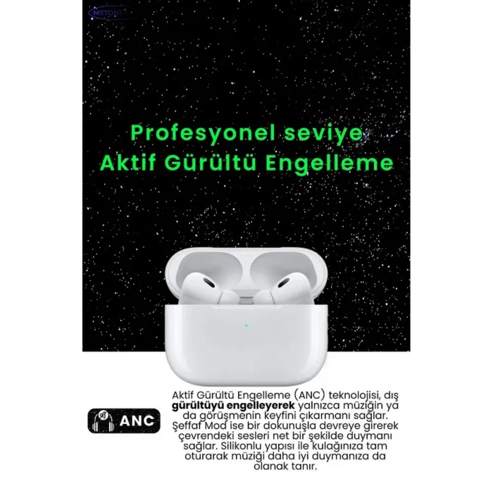 BUĞZ Aktif Gürültü Önlemeli (ANC) Pro TWS Bluetooth Kulaklık, Şeffaf Mod ve Gelişmiş Özellikler