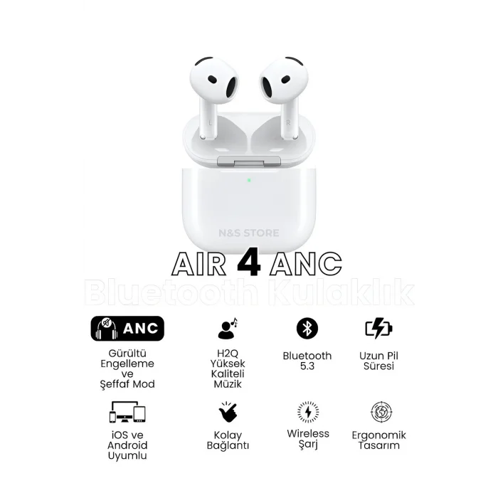 BUĞZ Aktif Gürültü Önlemeli (ANC) TWS Bluetooth Kulaklık, Şeffaf Mod ve Dokunmatik Kontrol
