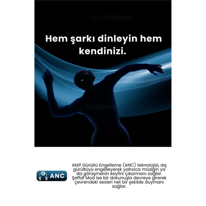 BUĞZ Aktif Gürültü Önlemeli (ANC) TWS Bluetooth Kulaklık, Şeffaf Mod ve Dokunmatik Kontrol
