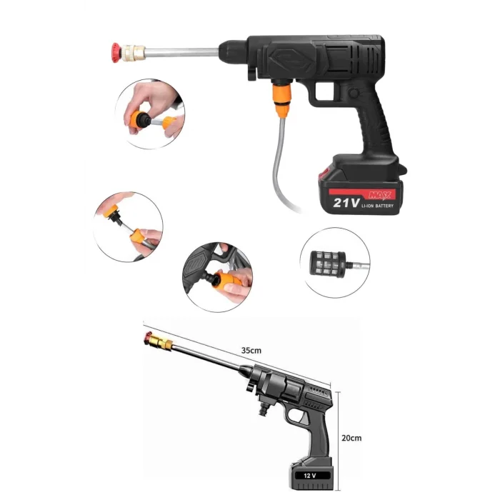  Akülü Oto Araç Yıkama Yüksek Basınçlı Araba Yıkama Makinesi Şarjlı