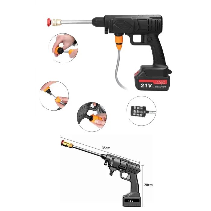 BUĞZ Akülü Oto Araç Yıkama Yüksek Basınçlı Araba Yıkama Makinesi Şarjlı - BUĞZ