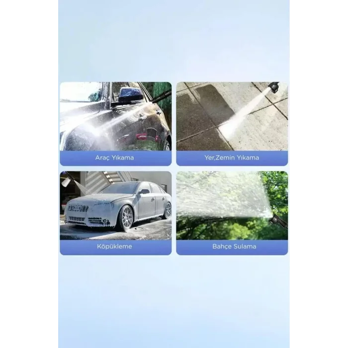 BUĞZ Akülü Şarjlı Yüksek Basınçlı Oto Araba Bahçe Yıkama,temizleme Su Sı