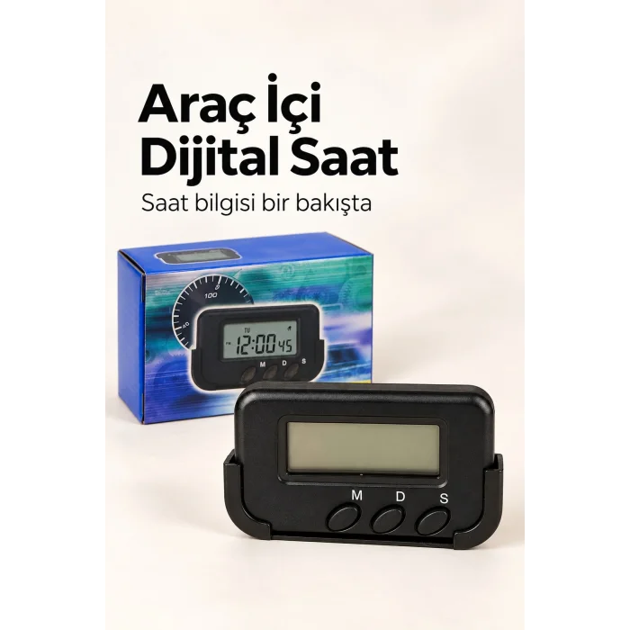 BUĞZ Alarm ve Kronometre Özellikli Araç İçi Dijital Saat - BUĞZ