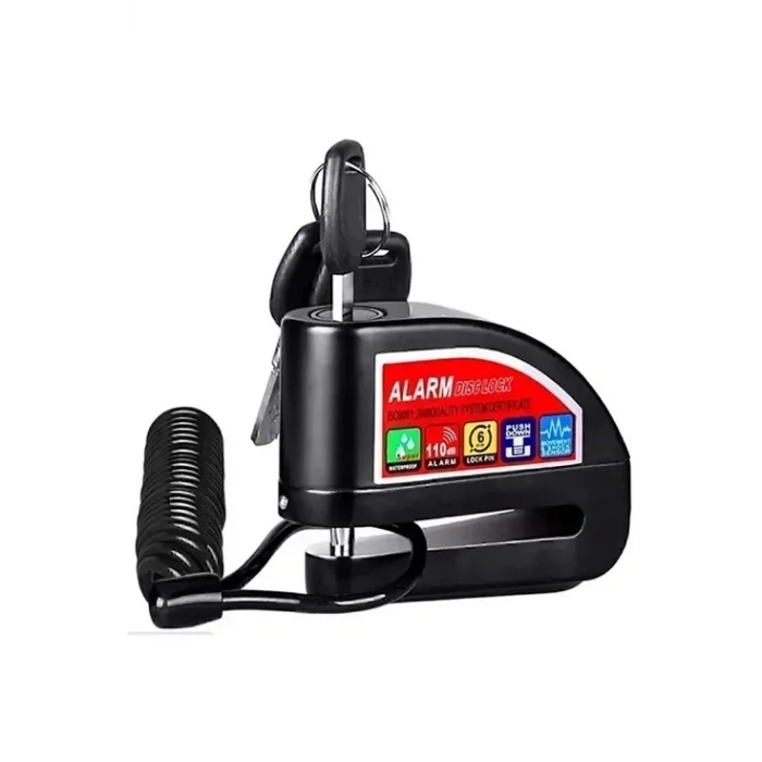 BUĞZ Alarmlı Disk Kilidi Motorsiklet Scooter Bisiklet Sesli Alarm 110 Desibel Yüksek Ses