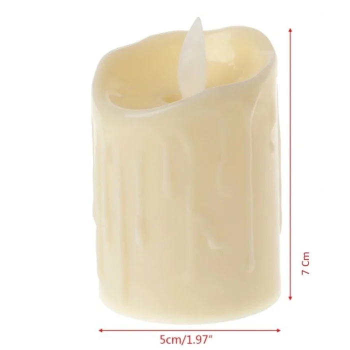 BUĞZ Alevli Led Mum Hareketli Alev Görünümlü Dekoratif Mum - 7Cm