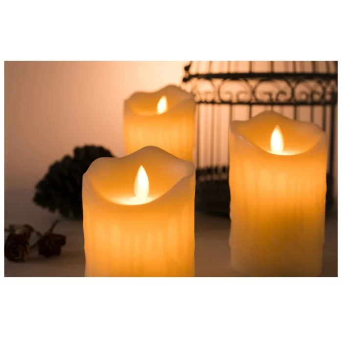 BUĞZ Alevli Led Mum Hareketli Alev Görünümlü Dekoratif Mum - 7Cm