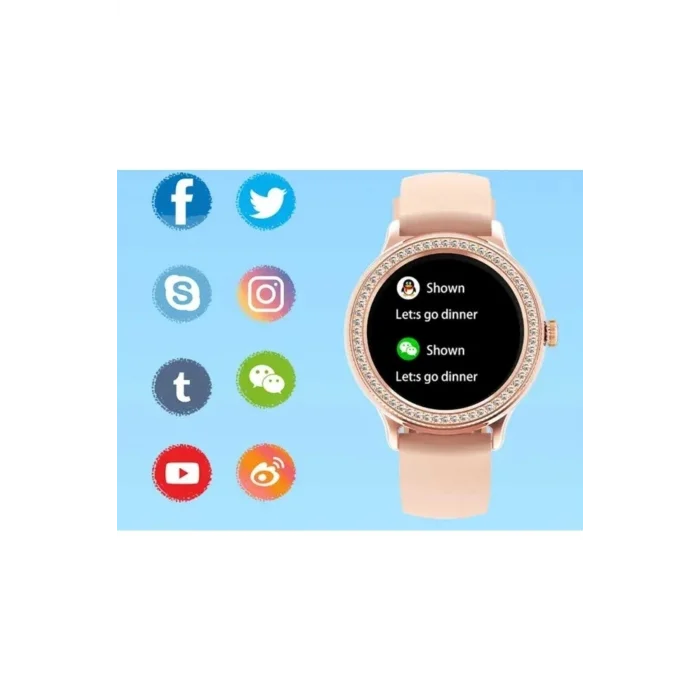 BUĞZ Altın Kasa ve Metal Kordonlu Akıllı Saat, Nabız ve Uyku Takibi ile GPS Özellikli