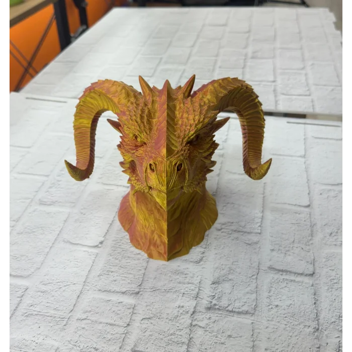 BUĞZ Altın Kırmızı Ejderha Figürü - Lisinya