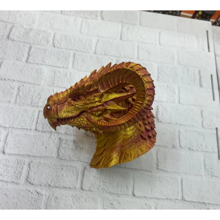 BUĞZ Altın Kırmızı Ejderha Figürü - Lisinya