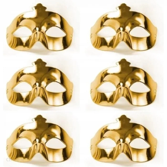  Altın Metalize Renk Düz Balo Parti Maskesi