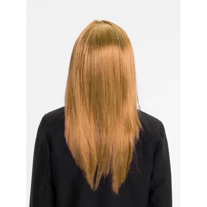 BUĞZ Altın Renk Düz Kesim İçi Astarlı Uzun Parti Peruğu Takma Saç - BUĞZ