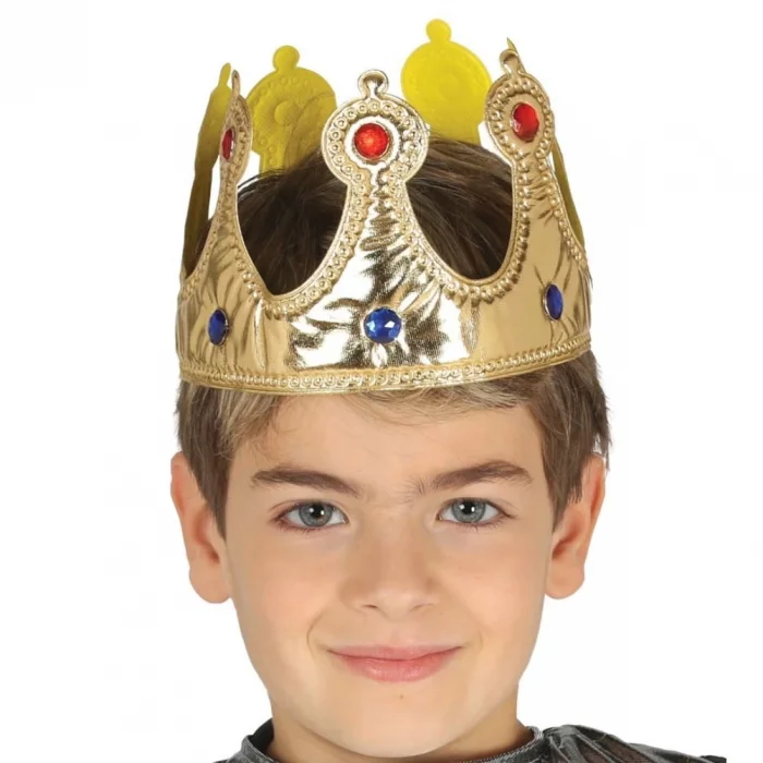  Altın Renk Eva Malzemeden İmal Çocuk Kral Tacı 57 cm