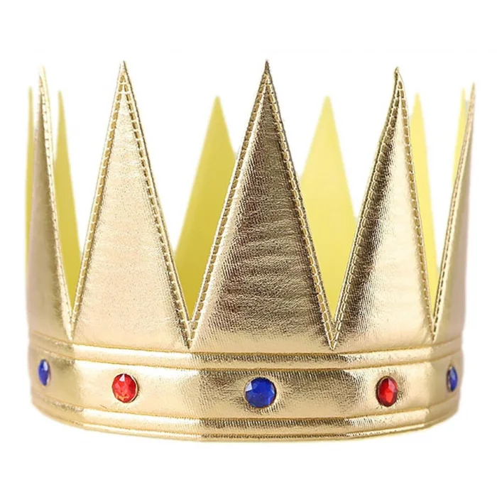 BUĞZ Altın Renk Eva Yumuşak Kral Kraliyet Tacı Yetişkin Çocuk Uyumlu 55 cm
