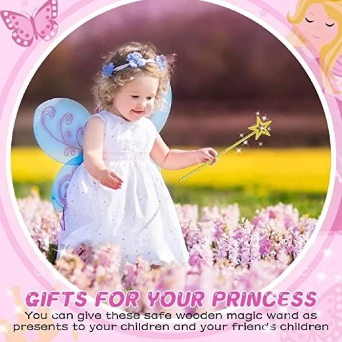  Altın Renk Yıldız Peri Asası Peri Değneği 34 cm 1 Adet