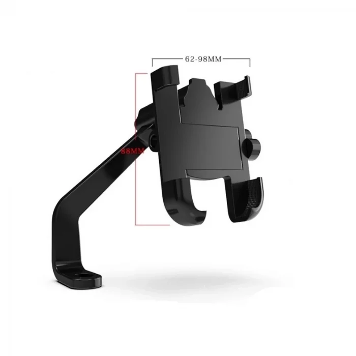 BUĞZ Alüminyum Gövdeli Metal Ayna Bağlantılı Motosiklet Telefon Tutucu 7 İnç Xl