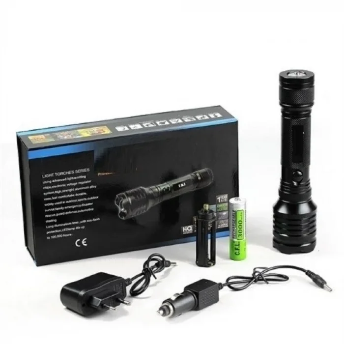 BUĞZ Alüminyum Şarjlı Zoomlu El Feneri F6055