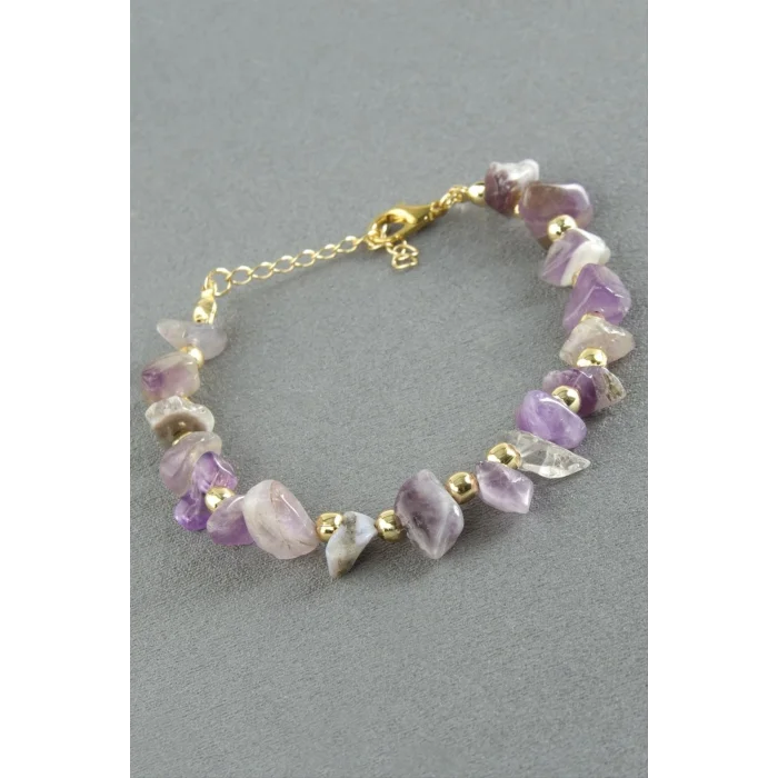 BUĞZ Amatist Kırık Doğaltaş Bileklik