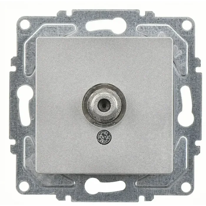  Ambiance Gümüş Televizyon Prizi F Konnektörlü Çerçevesiz - Priz ve Anahtar İçin Uyumlu Çerçeve