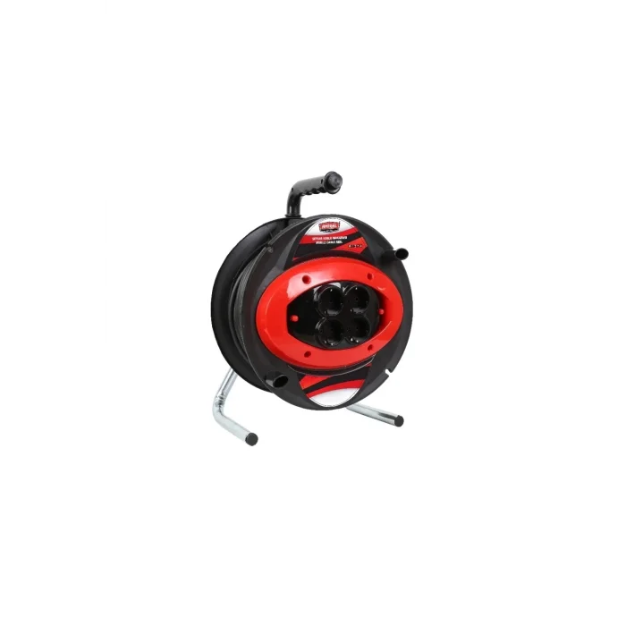 BUĞZ Amiral 50 Mt Makaralı 4lü Elektrik Uzatma Priz 3x2,5 Mm Siyah