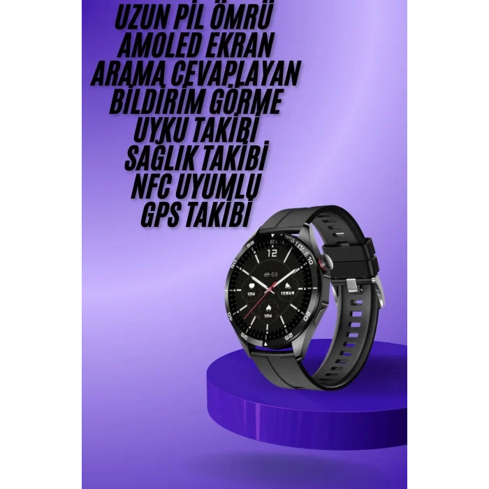 BUĞZ Amoled Ekran 3 Kordonlu Akıllı Saat 5.0 Bluetooth Bağlantılı Android ve İOS Uyumlu - BUĞZ