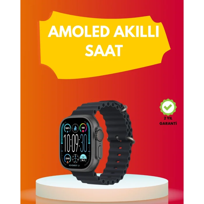 BUĞZ AMOLED Ekran 49mm Ultra Tasarım 3 Kordonlu Akıllı Saat