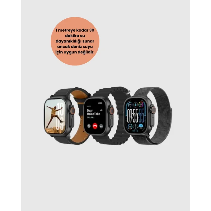 BUĞZ AMOLED Ekran 49mm Ultra Tasarım 3 Kordonlu Akıllı Saat - Lisinya