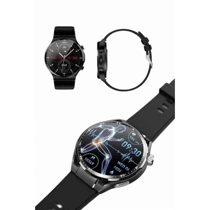 BUĞZ Amoled Ekran Akıllı Saat Üç Kordonlu İOS Android Uyumlu