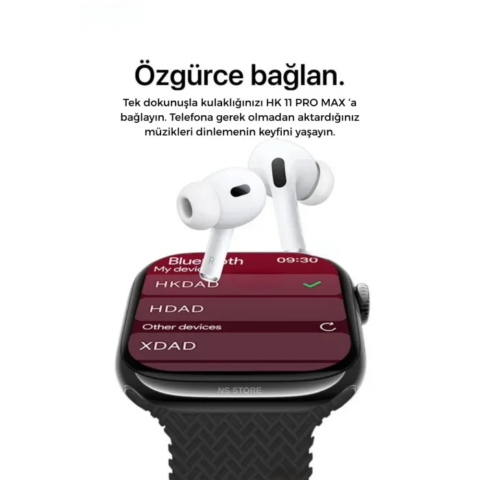 BUĞZ AMOLED Ekranlı Akıllı Saat | Nabız ve Uyku Takibi, GPS, Suya Dayanıklı, Siyah Silikon Kordon