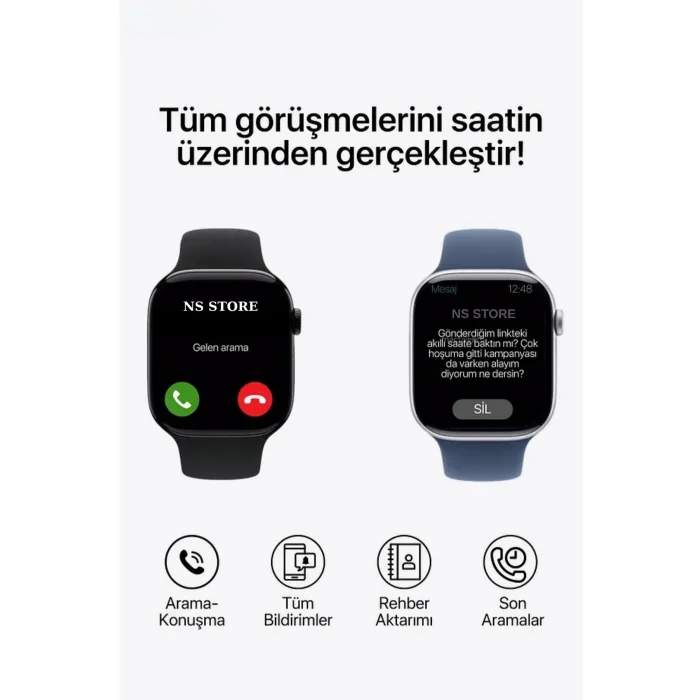 BUĞZ AMOLED Ekranlı Akıllı Saat | Nabız ve Uyku Takibi, GPS, Suya Dayanıklı, Siyah Silikon Kordon