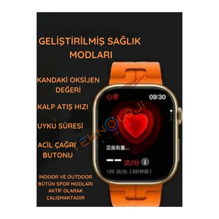 BUĞZ AMOLED ekranlı, sesli görüşme ve sağlık takip özelliklerine sahip, şık tasarımlı bir akıllı saat.