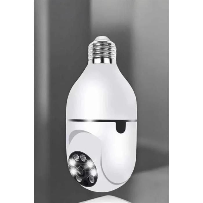  Ampul Görünümlü Güvenlik Kamerası Duylu Wifi Kamerası Dönebilen