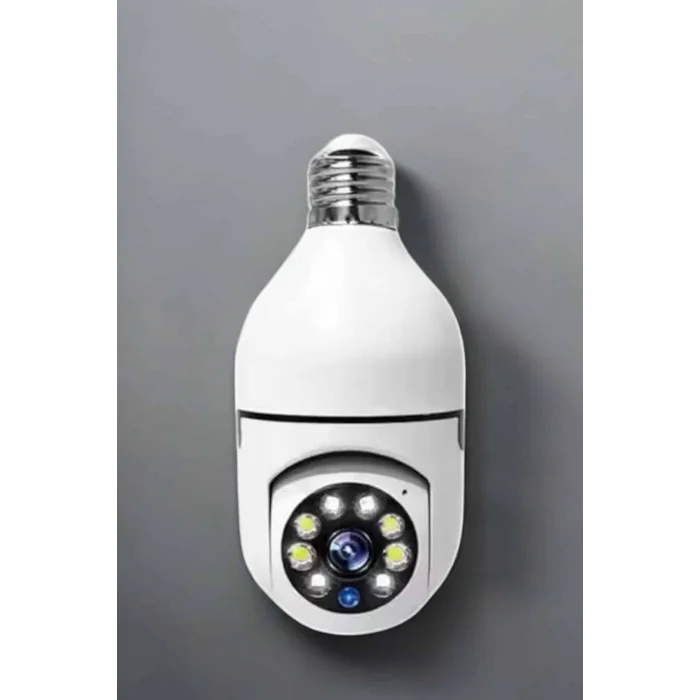 BUĞZ Ampul Görünümlü Güvenlik Kamerası Duylu Wifi Kamerası Dönebilen - BUĞZ
