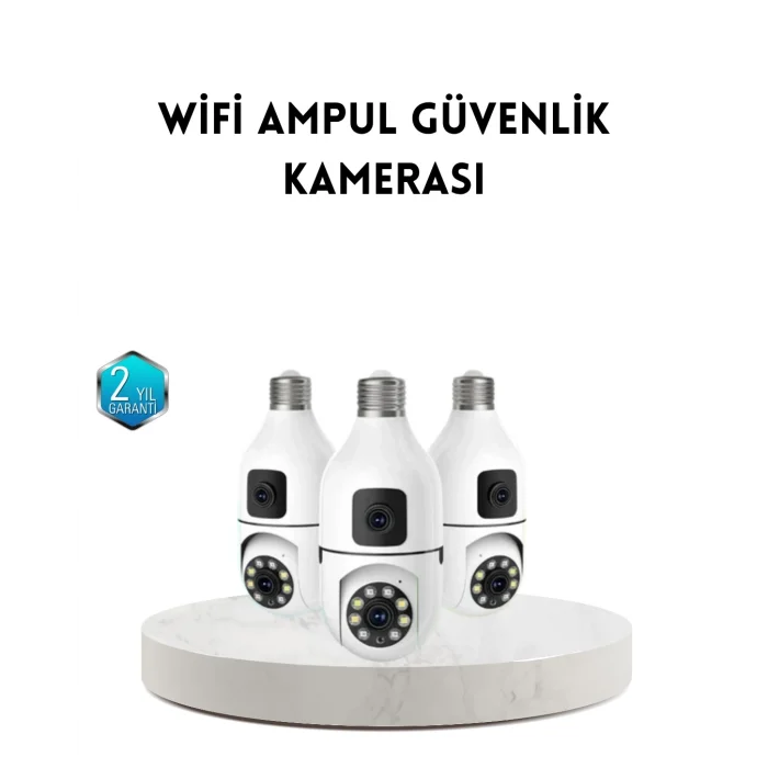 BUĞZ Ampul Tipi WiFi Kamera 2MP Lensli Full HD Görüntü ve Akıllı Hareket Algılama