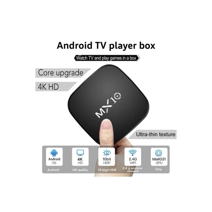 BUĞZ Android 13 İşletim Sistemli 4K Ultra HD TV Box, 4GB Hafıza, WiFi ve Ethernet Bağlantılı
