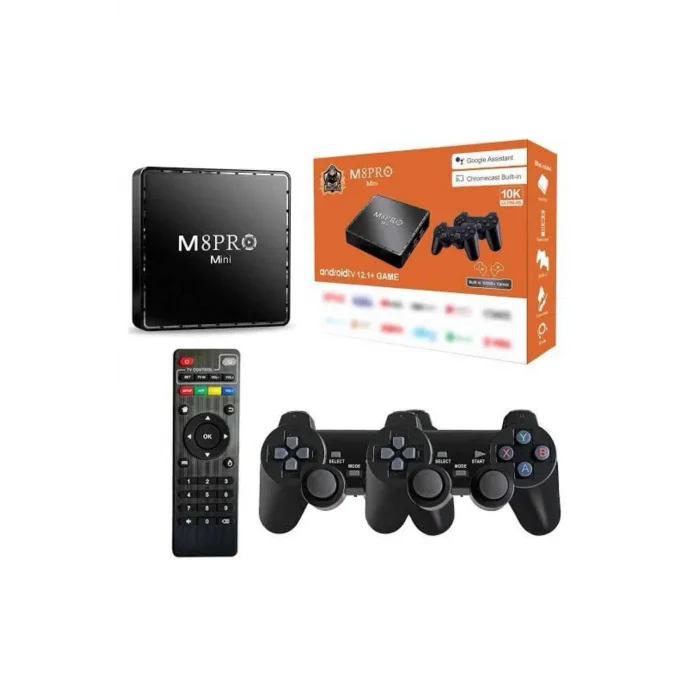  Android Tv Box 2.4g 10k Ultra Hd 2gb Ram 64gb Hafıza 10000 Retro Oyunlu Konsol Game Stick M8 Pro
