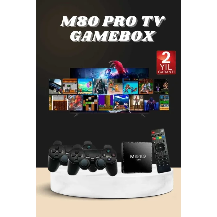  Android Tv Box 2.4g 10k Ultra Hd 2gb Ram 64gb Hafıza 10000 Retro Oyunlu Konsol Game Stick M8 Pro