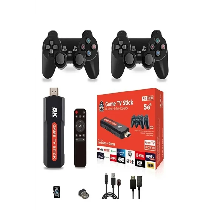 BUĞZ Android TV uyumlu retro oyun konsolu 2 kollu Bluetooth destekli çok renkli - Elektronik