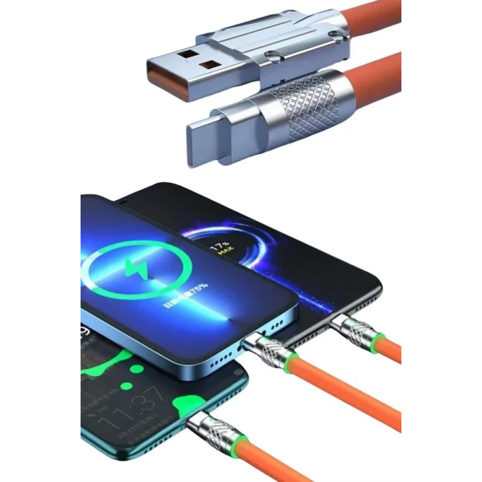 BUĞZ Android ve İOS Uyumlu 180 Derece Type-c Şarj Kablosu - Lisinya