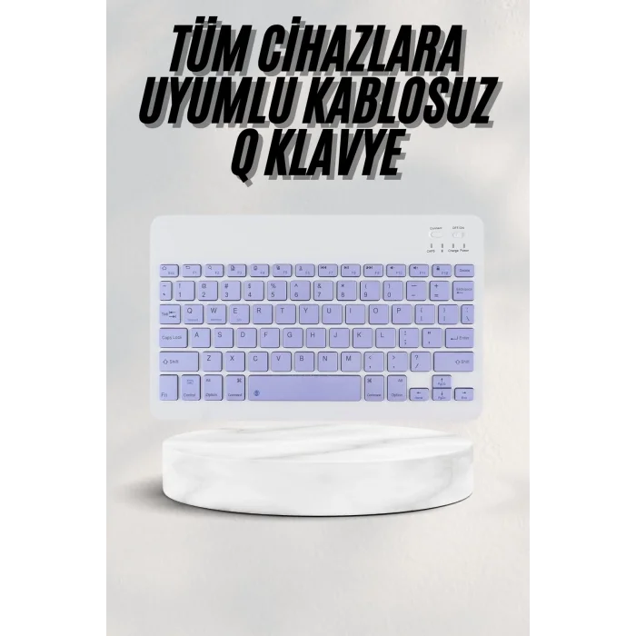  Android ve İOS Uyumlu Bluetooth Kablosuz Türkçe Q Klavye Renkli