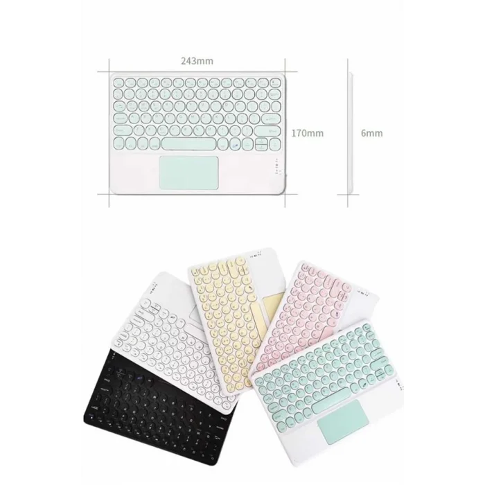 BUĞZ Android ve İOS Uyumlu Bluetooth Klavye Touchpad Slim Kablosuz Wifi Q Klavye