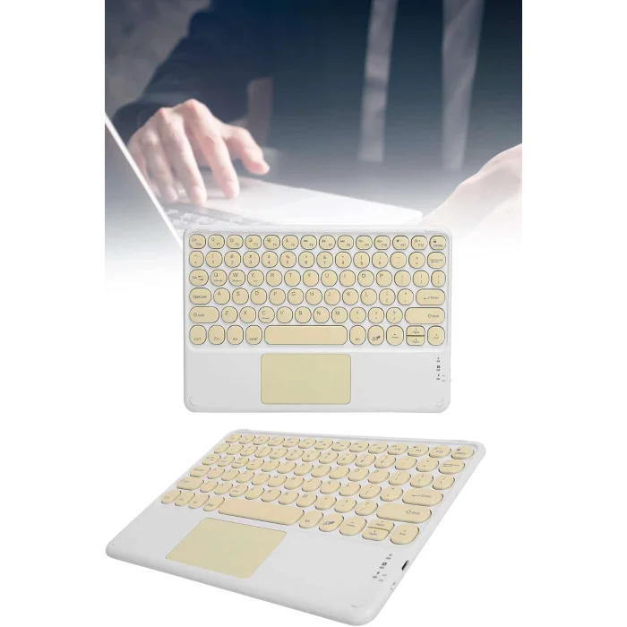 BUĞZ Android ve İOS Uyumlu Bluetooth Klavye Touchpad Slim Kablosuz Wifi Q Klavye - BUĞZ