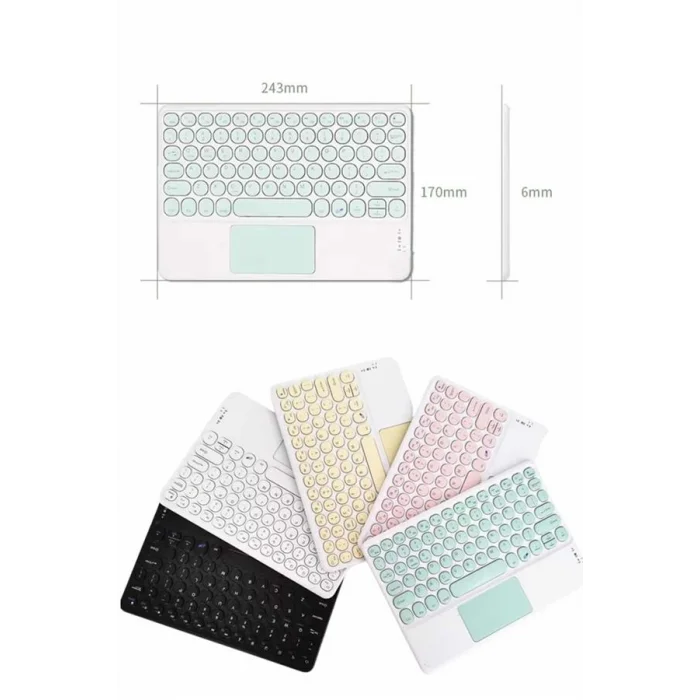 BUĞZ Android ve İOS Uyumlu Bluetooth Klavye Touchpad Slim Kablosuz Wifi Q Klavye - BUĞZ